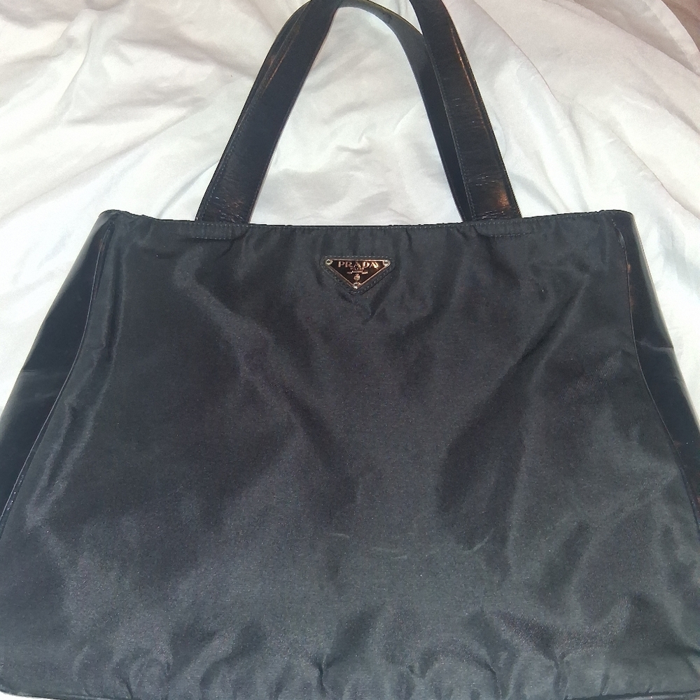 Prada Elegant Vintage Black Tote Bag